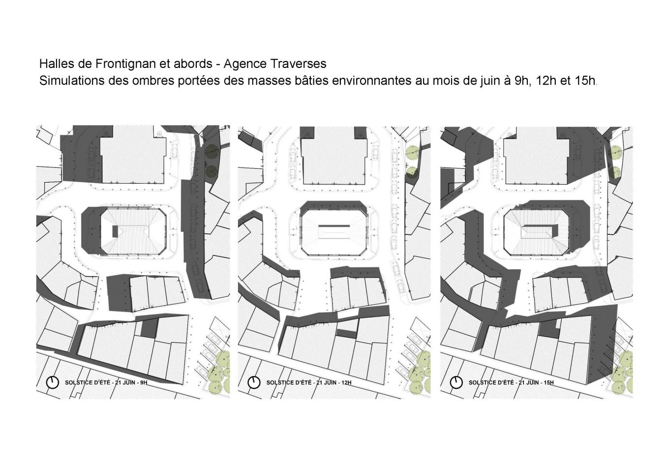 Traverses - simulation des ombres portées sur les espaces publics