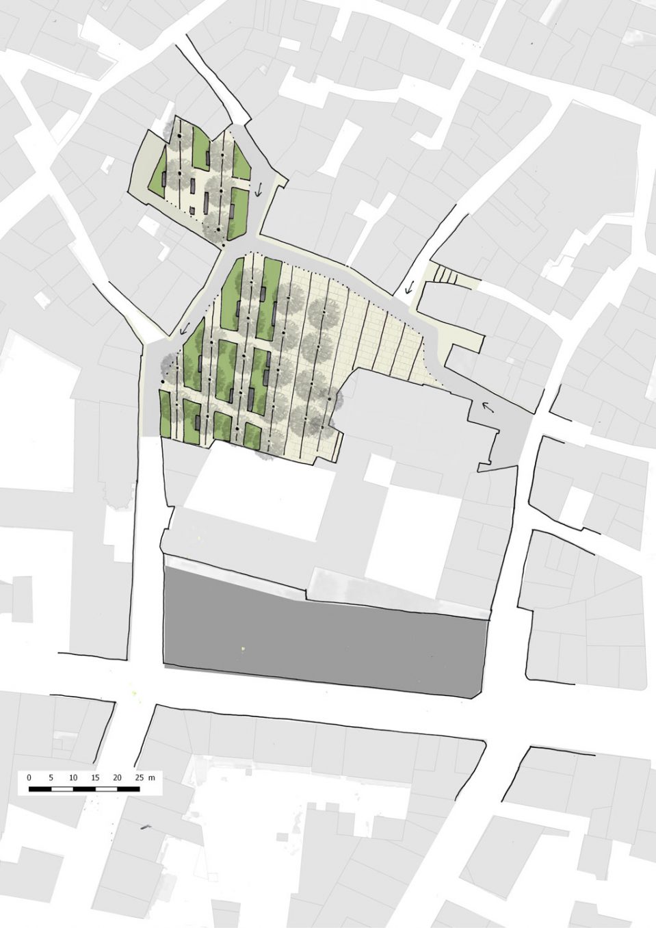 Traverses - proposition par sous-secteur : place et placette