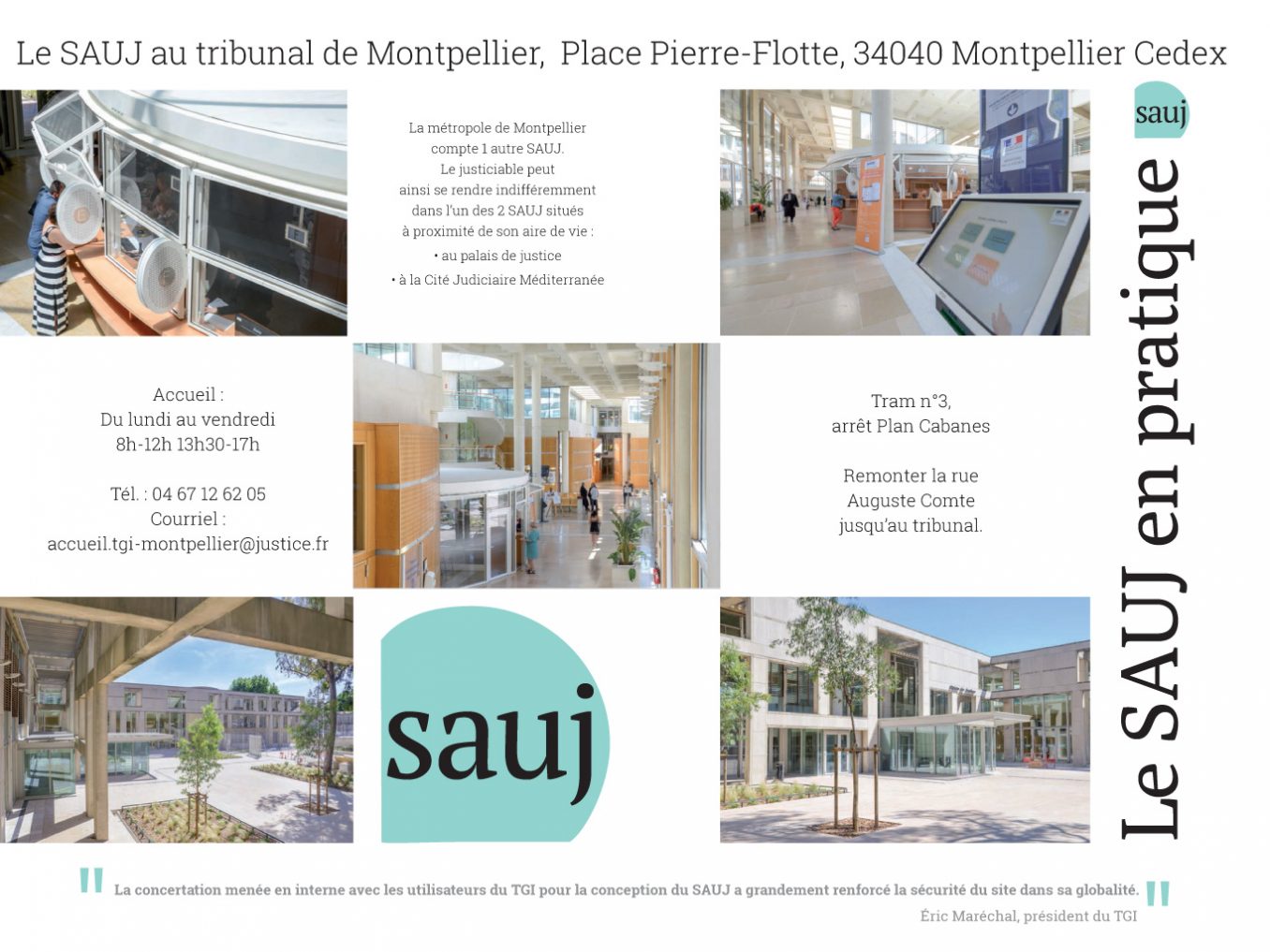 Traverses - plaquette SAUJ du tribunal Montpellier - infos pratiques