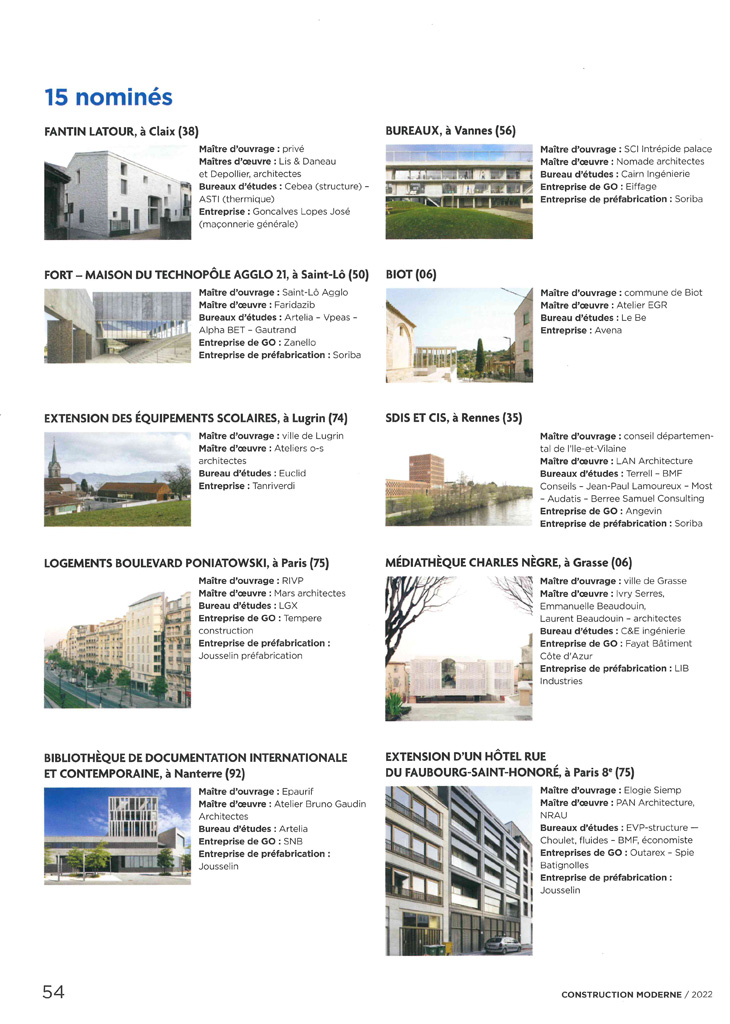 Traverses - Construction Moderne 2022 n°164 - Page 53 - Les nominés